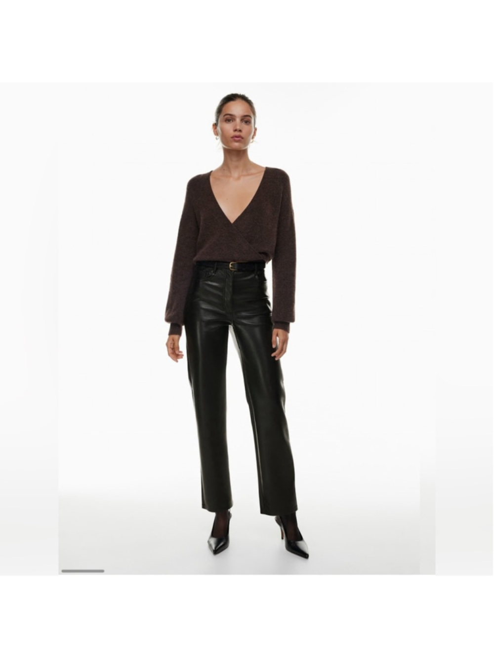 Wilfred Aritzia Melina black vegan leather pants size 16